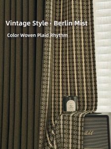 Vintage Retro Style Full Blackout Chenille Curtain