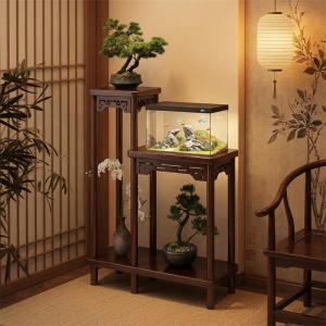 MINGZHIYIFAN | Solid Wood Freestanding Flower Stand