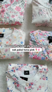 ZOE ARISAH Dianda Kurung Printed Floral Blouse Set Skirt Tiered Baju Raya 2026 Bercorak BF Nursing Friendly Lace Plus Size ZOE ARISSA