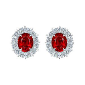 AILEQ | High-End Gift 925 Sterling Silver Synthetic Ruby Earrings