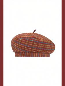Vintage Plaid Beret Hat for Spring Summer Stylish and Versatile Slimming