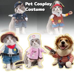 Pet Festival Party Clothing Cat Dog Halloween Cosplay Costume Pet Funny Transformation S-XL