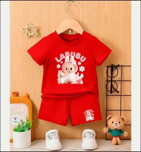 Stelan Kaos anak Perempuan LABUBU Untuk Usia 1-8 Tahun