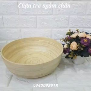 Chậu tre ngâm chân bát tre spa chậu tre đựng nước spa