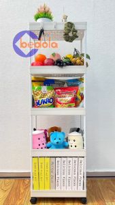 Bedola Square Rak Dapur & Kamar Mandi Serbaguna 5 Tingkat dengan Roda