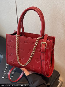 Red Wedding Bridal Bag Womens Fashionable Handbag Shoulder Crossbody Bag High-End Sensation 2025 New Style Korean Style