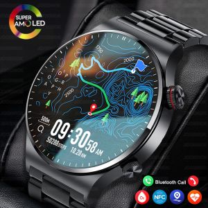 GPS NFC Smart Watch Men AMOLED 390*390 HD Screen ECG+PPG Heart Rate Bluetooth Call IP68 Waterproof Business SmartWatch 2025 NEW