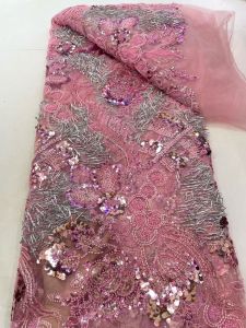 OLEVO | Newest African Groom Beaded Lace Fabric High Quality Royal French Sequin Lace Fabric for Womens Wedding Evening Gown A2797
