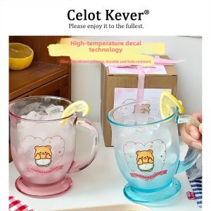 Cute Bear Glass Cup for Home Office Use Gift