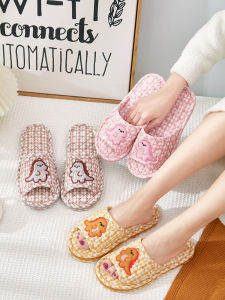 2024 Dragon Year Cute Cartoon Cotton Slippers Indoor Home Silent Floor Slippers Couple Matching Pure Cotton Fabric Slippers