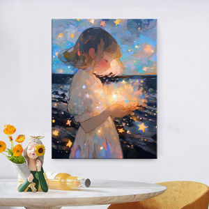 KAYOU | Acrylic Paint By Numbers Girl Fantasy Landscape Painting By Numbers on Canvas Coloring By Number for Adults Paint Digital Art