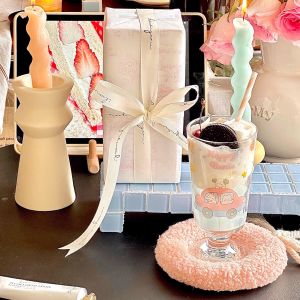 Cute Bubble Glass Cup Original Design INS Feng Shui High Aesthetic Value Girl Heart Korean Style Pink Champagne Cup Female Model