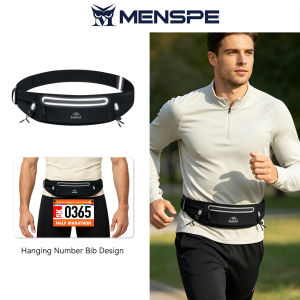 MENSPE Sports Waist Pack Bag Pouches Waist Belts Bag Hanging Number Bib Waist Belt Adjustable Running Pouch Waterproof Money Phone Waist Pack Jogging Belt