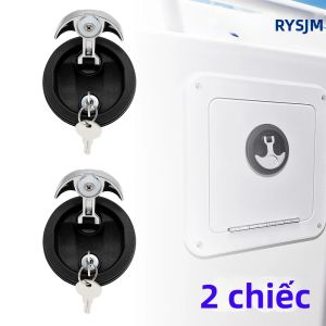 RYSJM | 2X Khóa Cửa Tủ Có Chốt Đóng Cấp Độ Hàng Hải Với Khóa Chìa Khóa Tròn Tay Cầm Kéo Lõm Cho Tủ Cửa Sập Trên Boong Thuyền
