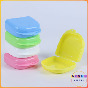 Amoki Retainer case 5 colors Denture Bath Box Case False Teeth Appliance Container Storage Boxes