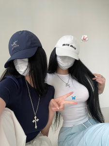 Younggirlday Kardashian Basic Style round Neck Tight Slim Looking Pure Color Stretch All-Matching Short Sleeve T-shirt Top