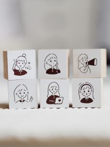 Amoment Fresh Style Wooden Stamp Original Daily Planner Scrapbooking Student Supplies Business Tools Children Cute Stamp