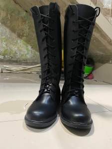 Sepatu mayoret hitam polos  laki laki