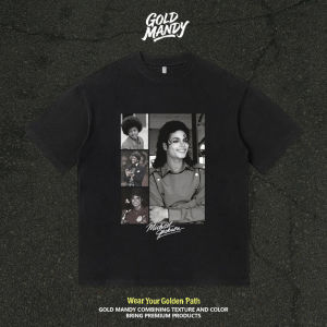 Bandai | Michael Jackson MJ Life Photos Signature Print Movie Legend Pure Cotton T-Shirt Short Sleeve Childrens Adult Size
