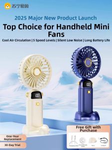 Portable Handheld Mini Fan Long Battery Life Office Desktop USB Fan Rechargeable Personal Small Fan Dormitory Desktop Student Neck Cooling Fan