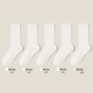 miiow | MiiOW Womens Sleep Mid-Calf Socks Anti-Odor No-Show Pure Color Antibacterial Long Cotton Polyester Blend Elastic Fiber