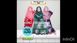 Gratis Ongkir Seluruh Indonesia: Gamis Anak Perempuan Set Hijab Model & Motif Terbaru