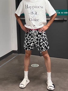 Quần Short Thể Thao Nhanh Khô Màu Đen Và Trắng Cho Nam Mùa Hè Mỏng in Đầy Thoáng Khí Chạy Bộ Quần Dài Bốn Điểm