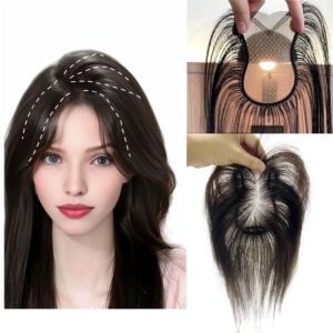 Mái Tóc Giả Ren Không Để Lại Vết Tích 8x11cm Dành Cho Nữ Có Kẹp Kiểu Tóc Mái Xù Tự Tạo Đường Ngôi Dành Cho Tóc Mỏng