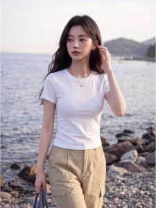 DVDK | Áo Thun Ôm Body Cổ Vuông Tay Ngắn