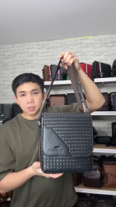 กระเป๋าสะพายข้างผู้ชาย ทรงกล่อง ลายสาน จิงโจ้ แฟชั่น ส่งจากไทย