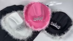 Topi Cowgirl Merasa Wanita Gaya Barat Untuk Cosplay Pertunjukan Gaun Pesta
