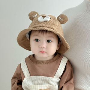 Baby Boy Fisherman Hat Spring Autumn Sunshade Wide Brim Casual Cotton Cap Adjustable round Top Fashionable Cartoon Pattern