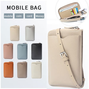 Beg telefon Cowhide kulit pembukaan besar dompet duit syiling wanita kecil beg bola sepak beg sandang