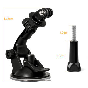 Universal Car Suction Cup Mount with Adjustable ArmWindshield Dashboard Holder for GoPro Hero Insta360 DJI OSMO Action Camera