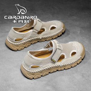 Cardanro Mens Sandals Breathable Quick-Dry Outdoor Fishing Water Shoes Hollow out Mesh Casual Beach Shoes Rubber Outsole