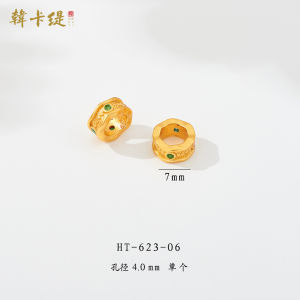 Ancient Style Alluvial Gold Large Hole Mini Small Separating Slices Small Annulet Inlaid DIY Bracelet Wrist Chain Necklace Braid Rope Accessories Material