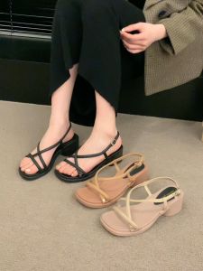 2024 Womens Sandals Summer Style Super Fairy Fashion Outdoor Leisure Versatile Sandals Womens Coarse Heel Roman Shoes