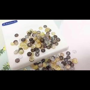 200pcs 7/9mm Retro Style Silver Gold Plated Flower Petal End Spacer Beads Charms Cups For Bracelet Jewelry Making Accessory