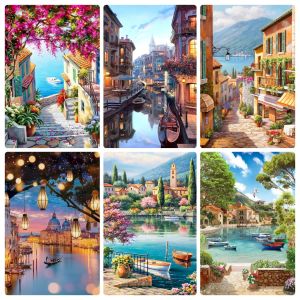 Digital Oil Painting City Landscpae By Numbers on Canvas Home Decor for Living Room Bedroom Handmade Gift