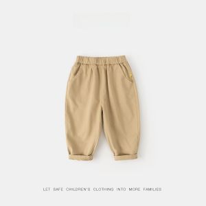 Pure Cotton Baby Pants Casual Trousers Autumn Style Childrens Workwear Pants Boys Long Pants Spring Autumn Girls Woven Pants Trendy