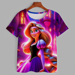 Hasbro | Frozen Elsa Princess 3D T-shirt Casual Boys and Girls Childrens Cartoon Top 2026 Summer Edition