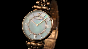 EMPORIO ARMANI Ferris Wheel Series Watch AR1907/AR1908/AR1909/AR11321 Quartz Movement Stainless Steel Strap Beige Color Dial Womens Watch Fashion and Elegance 32mm One Year Warranty [Free replacement within three months for non-human damage]