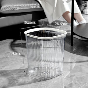 Large Size Transparent Trash Can High Capacity Bedroom Bathroom Home Use Kitchen Office Living Room Square PET Garbage Can
