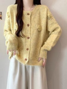AIYITI | Dopamine Yellow Long Sleeve Plus Size Sweater