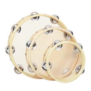 IRIN | IRIN 3Pcs/Set Cowhide Tambourine Durable Handheld Drum 6/8/10 Inch Hand Drum Children Enlightenment Percussion Instrument