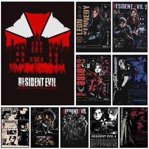 Bandai | Póster del juego r-resident Evil pegatina artística de pared de papel PP moderna decorativa minimalista para cafetería