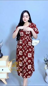 DRES MAUDY PREMIUM BAHAN TEBAL MOTIF BUNGA BATIK