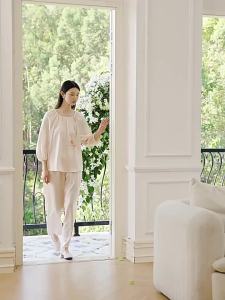 JINSANTA | 100% Silk Loose Long Sleeve Printed Comfort Sleepwear