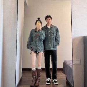 XILANDUO | Couple-friendly Autumn New Clash-color High-end Niche Design Denim Jacket