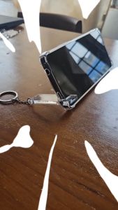 UMAKE Keychain + Phone Holder Transparent Acrylic Custom Made Nama Engrave/Keychain Nama